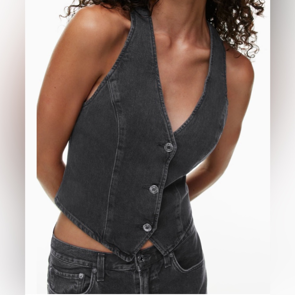 Agolde Black Denim Heller Vest
